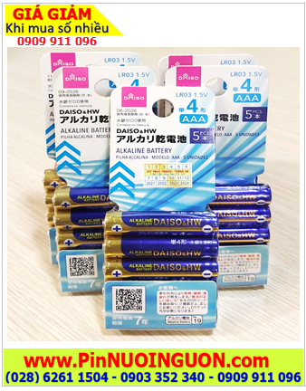 DAISO & HW LR03 _Pin AAA 1.5v Alkaline, Pin AAA 1.5v Alkaline DAISO & HW LR03 /Thị trường Nội địa chữ Nhật (Vỉ 5viên)